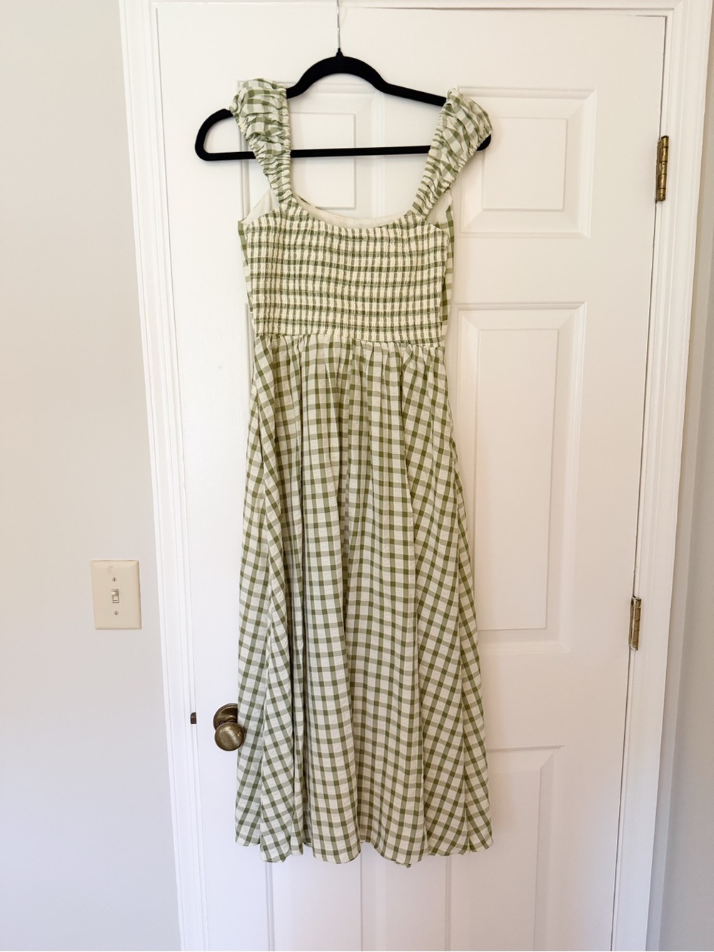 Tuckernuck Green Gingham Smocked Midi Dress - Picture 3 of 4